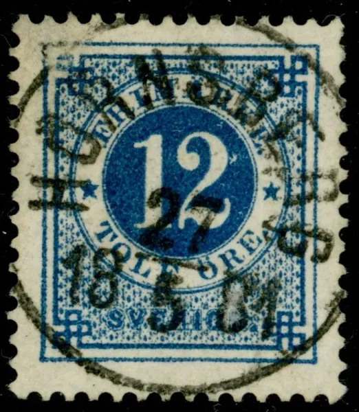 F32. HORNSBERG 27.5.1881. Prakt-lyx. Postal 400 kr