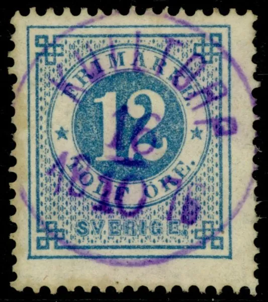F21. KULLTORP 16.10.1876 i violett. 