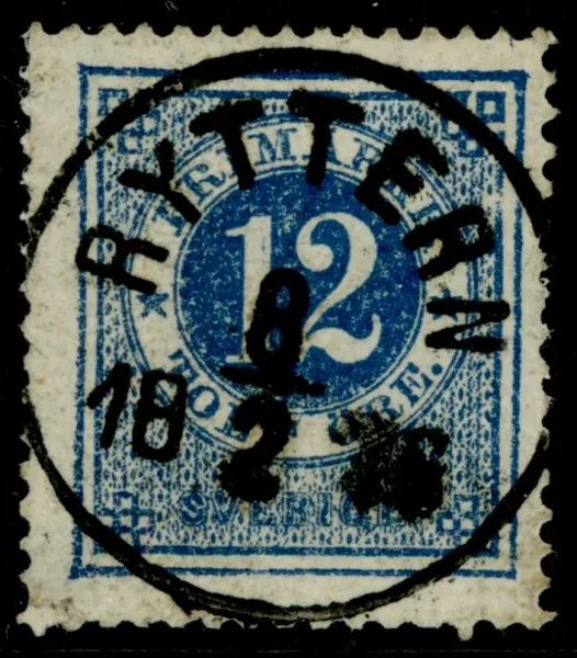 F21. RYTTERN 8.2.1876. Lyxstämpel, obet ktt. Postal 1200 kr