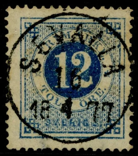 F21. SEVALLA 16.4.1877. Litet lagat riss av mindre betydelse. Lyxstämpel, Postal 3000 kr