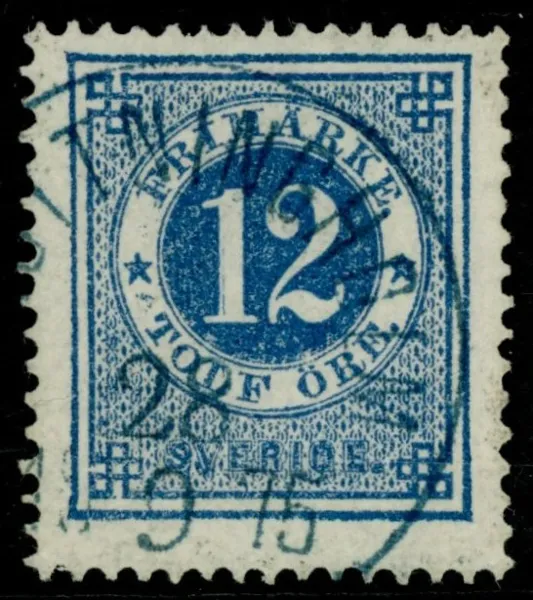 F21n. DROTTNINGHOLM 28.9.1875 blå. Nyanserat av O.P.