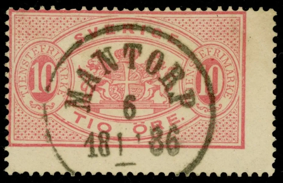 Tj16A. MANTORP 6.11.1886 på ett mycket snett exemplar.