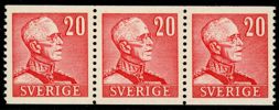 F276Av2. Postfriskt 3-strip med sällsynta varianten "skada i pannan".