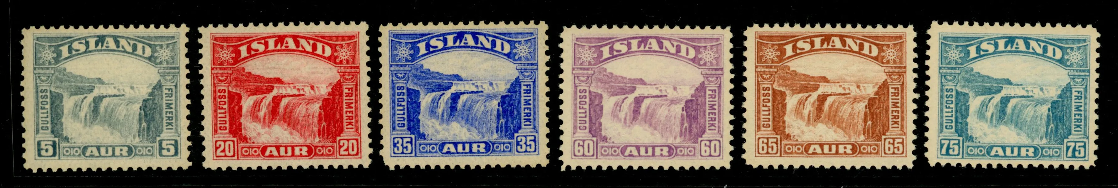 F194-99. Ostämplad serie som lätt misstas som postfrisk då spåren av fastsättare är nästan osynliga. F 1200 kr 