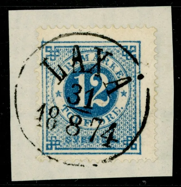F21. Vackert klipp stämplat LAXÅ 31.8.1874