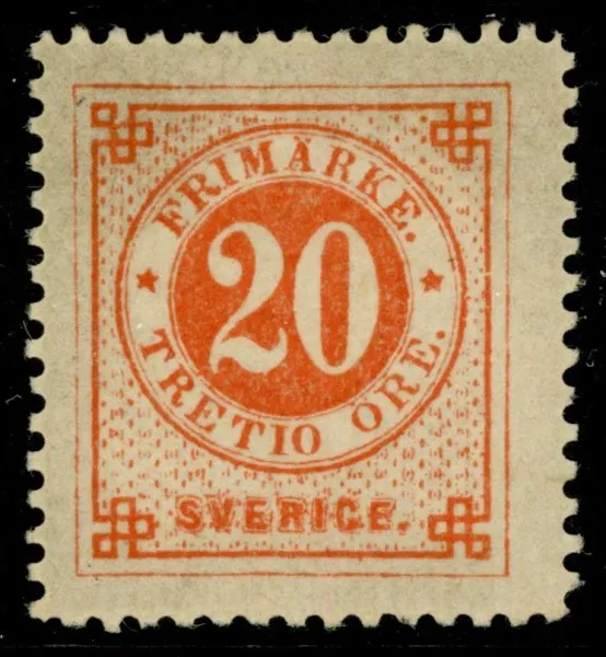 F33F. Förfalskning av rariteten 20/TRETIO, gjord av Fournier.