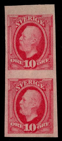 F54P. Otandat pappersprov i postfriskt par, utan vm. 
