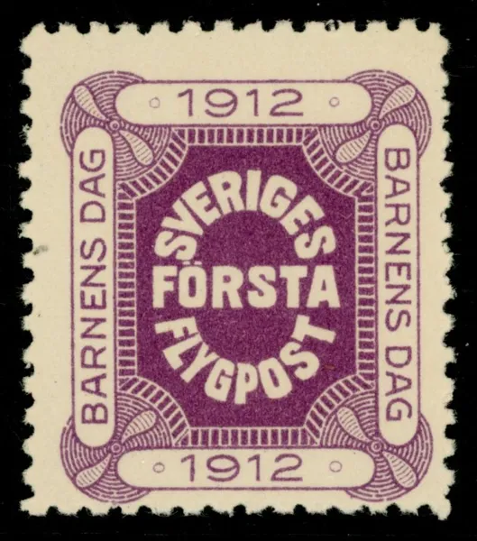 HF1. Sveriges första flygpost 1912. Postfriskt ex.