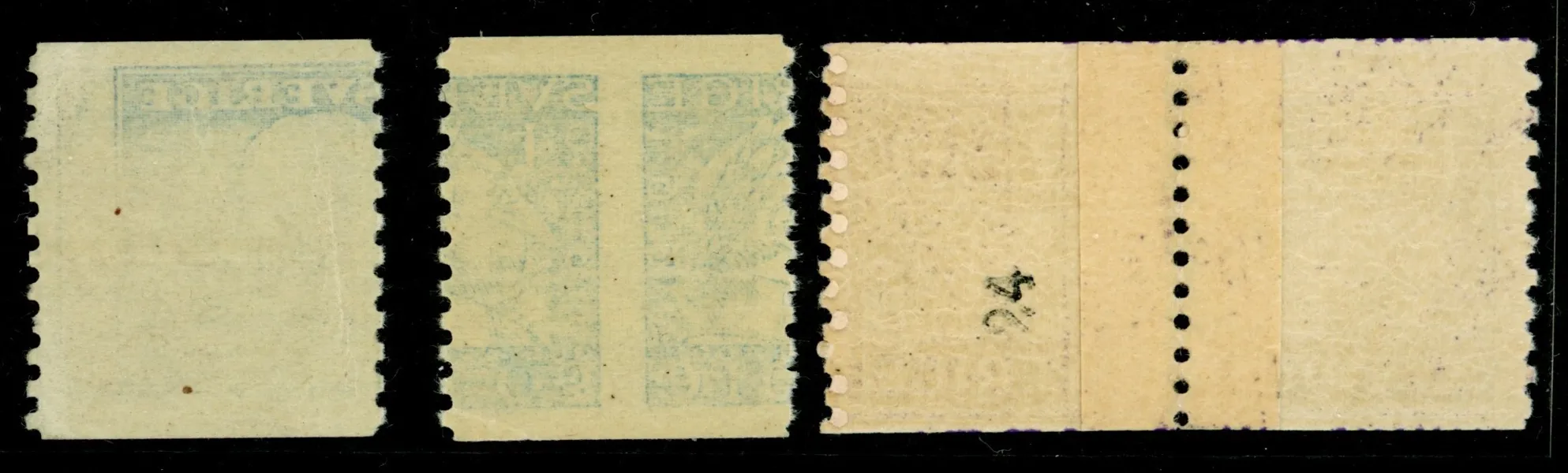 Lot med spegeltryck/abklatsch (F151A och 152A) och skarvat par på F146A