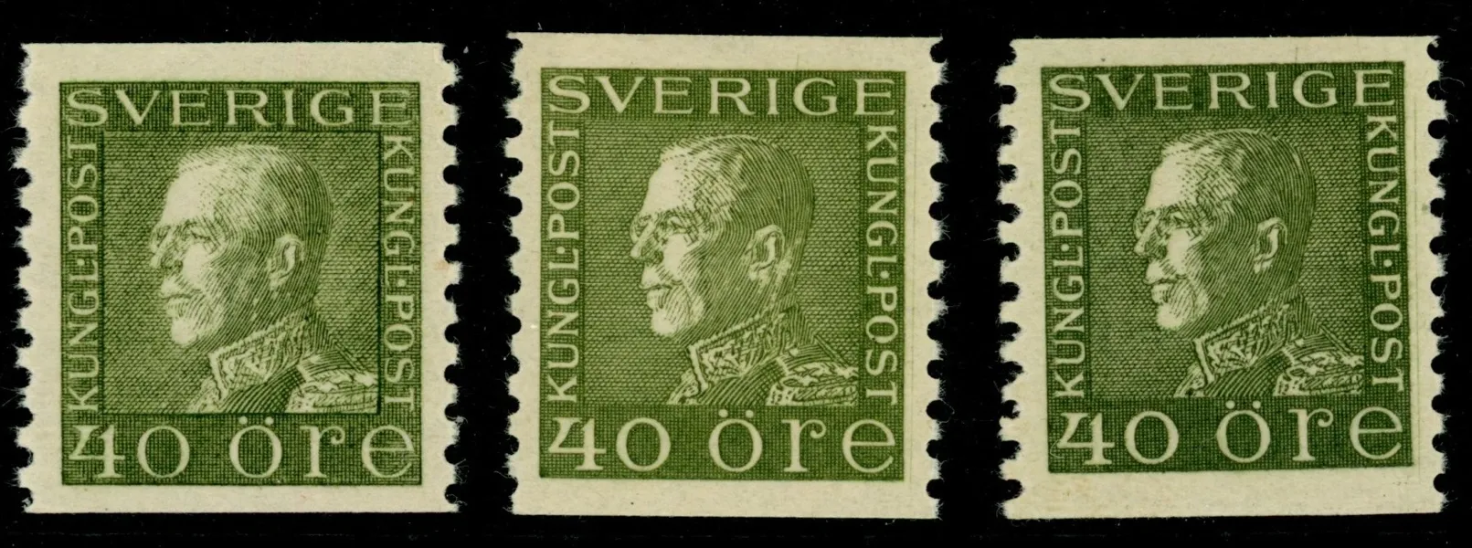F189 + två F190. Postfriska välcentrerade ex. F 3300 kr+
