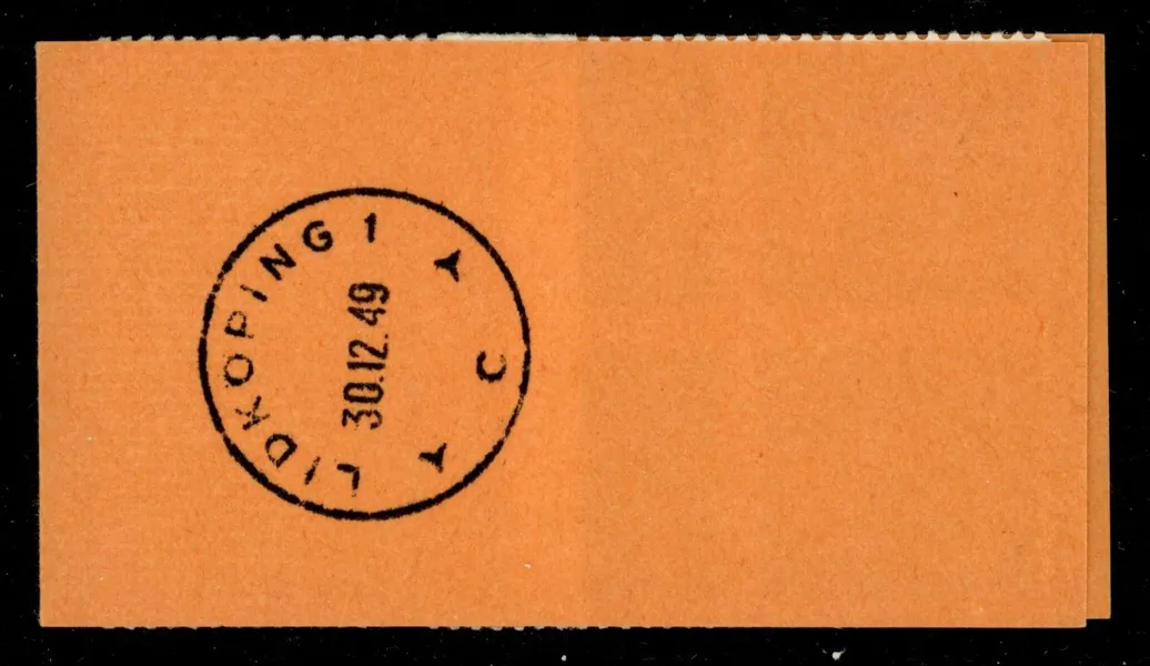 H48A1. S.k. postmästarhäfte med stämpel LIDKÖPING 1 30.12.49 på omslaget. F 500 kr