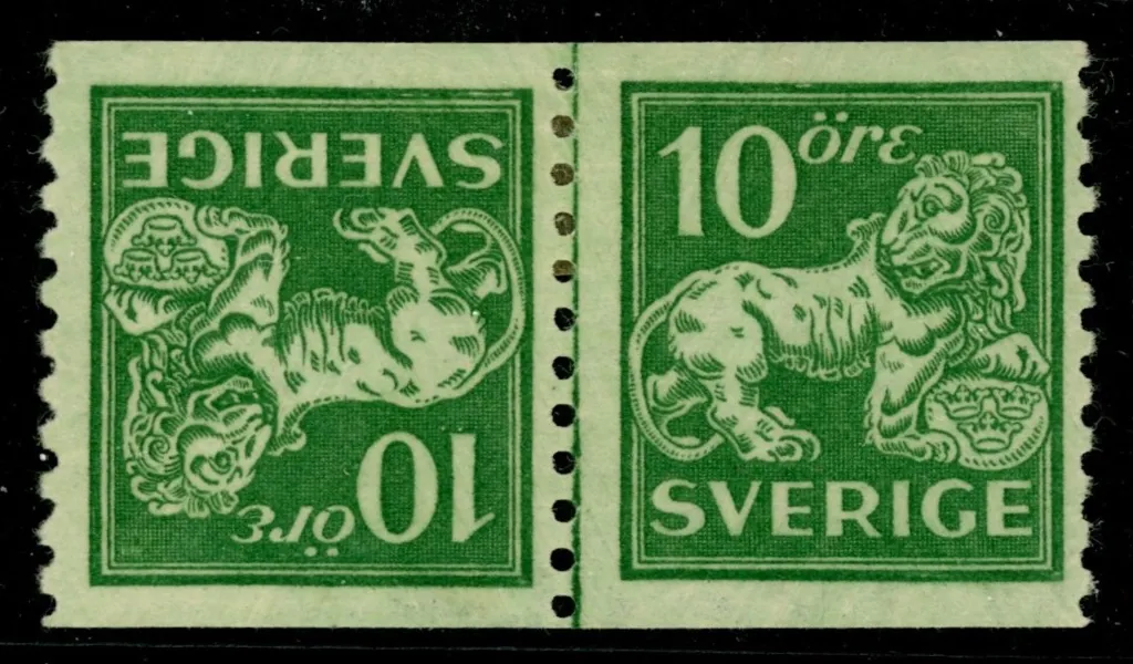 F144Av3. Tete-bechepar med svansarna mot varandra, ostämplat. Attest Norsten
