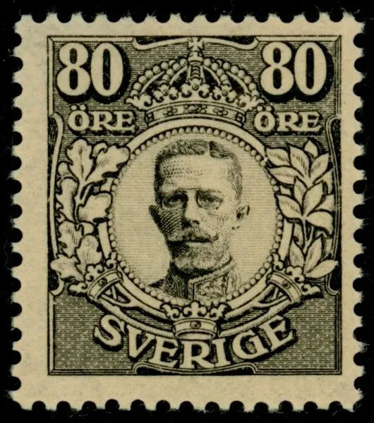 F94. 80 öre "Värnamo", postfrisk. Attest Lorentzon. F 28000 kr