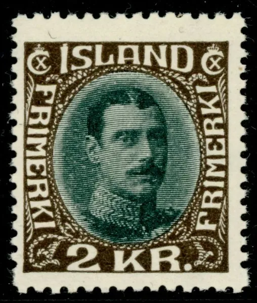 F156. 2 kr täta linjer i medaljongen, postfriskt ex. Ovanligt. F 9500 kr