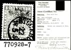 F4f. Fräsch 8-skilling med attest OBE. Sidvänd stpl STOCKHOLM 22.5.57.
