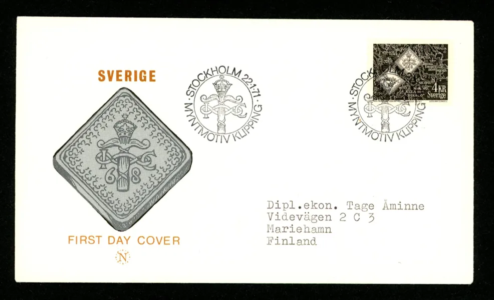 FDC 22.1.71 med vinjett enl bild