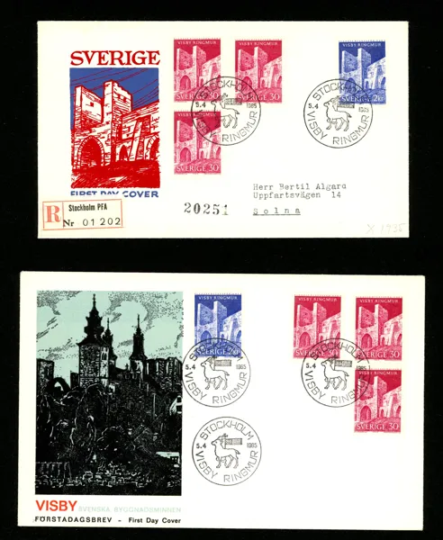 FDC 5.4.65 med två olika vinjetter enl bild