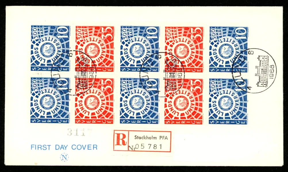 FDC 4.6.68 med helt häftesblock och vinjett enl bild
