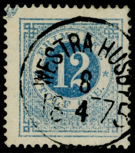 F21. WESTRA HUSBY 8.4.1875. Fräscht ex med skruvavtryck i hörnet.