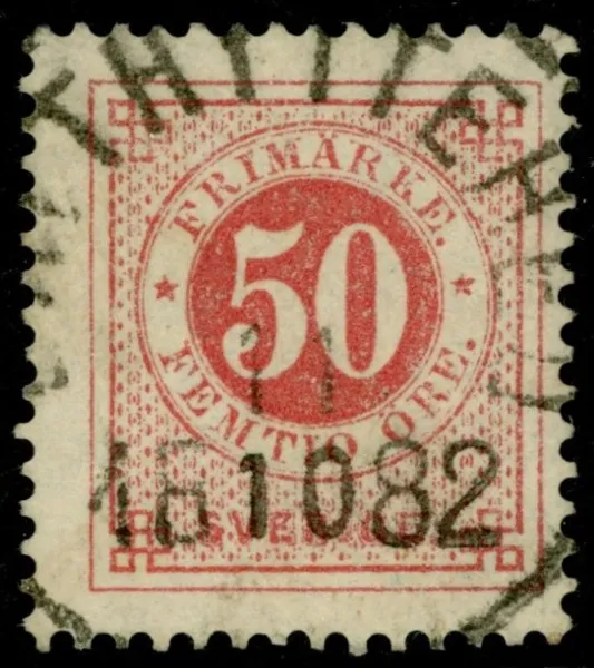 F36. GRYTHYTTEHED 11.10.1882. Felfritt lyxstämplat ex.