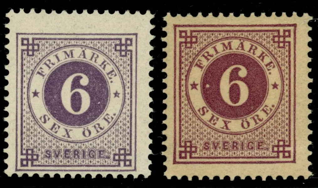 F44a+c. Lot två postfriska ex i olika nyans. F 1200 kr