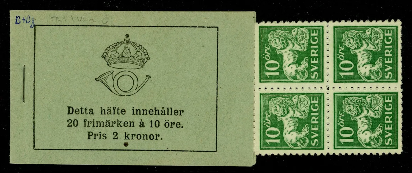 H15Ab R. Trevligt häfte på B-papper, stor krona. Omslaget med små noteringar. F 8000 kr