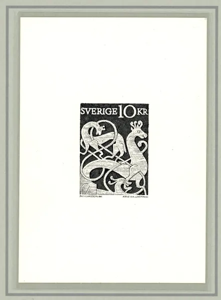 F528P. Svartavdrag på glättat kartongpapper.