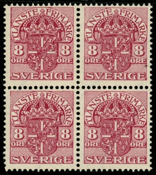 Tj46. Postfriskt 4-block vm våglinjer. F 1000 kr