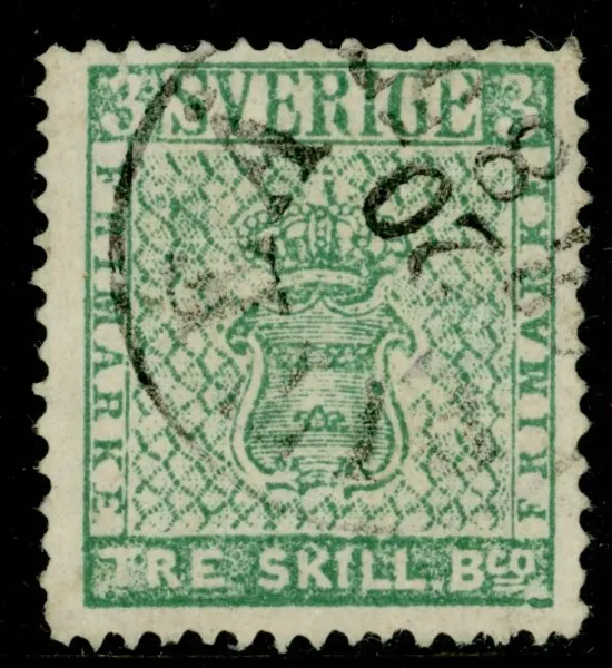 F1. Fräsch 3 sk bco utan reparation, endast ett minimalt riss i nederkant (0,5 mm). Svag sidvänd stpl PITEÅ 20.8.1857. Enligt norm ett "godtagbart" ex. F 50000 kr