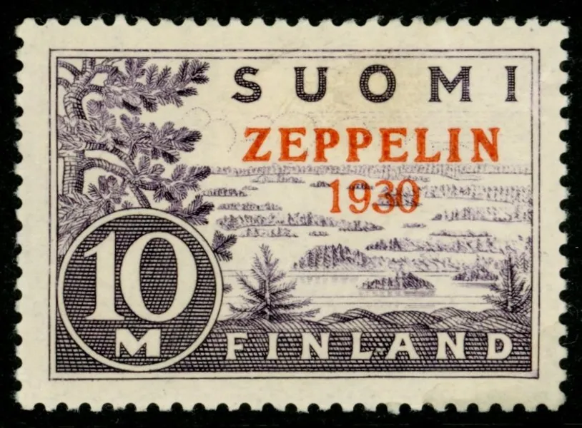 F165. Zeppelin, ostämplat ex. F 1000 kr