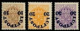 F136-138v1. Ostämplad serie omvända påtryck. Signerade. F 10500 kr