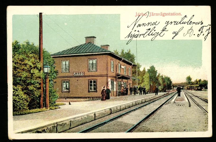 Järbo järnvägsstation, beg men ej frimärkt, Oscarstid