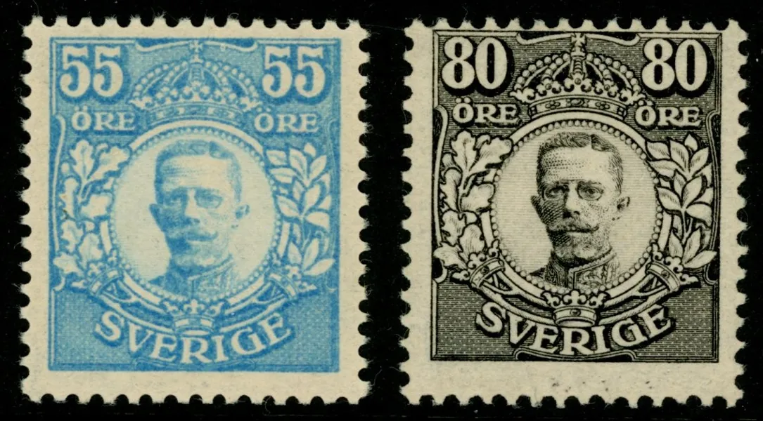 F92, 94. 55 och 80 öre "Värnamo", postfriska och felfria, fräscha ex med attester HOW. F 56000 kr