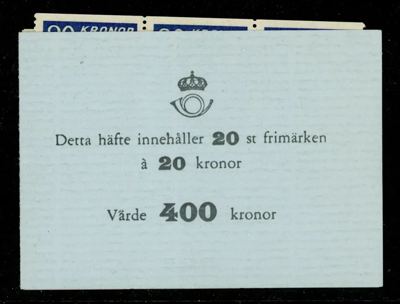 H103. Häfte med löst yttre 6-block, fräscht omslag. F 1800 kr