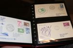 VÄRLDEN. FDC och några andra brev i fem album. Grönland, Färöarna, Norge, Island inkl bättre. Dessutom två album blandade länder med flera intressanta, bl.a. fyra FDC/brev från TANNU TUVA 1930-tal.