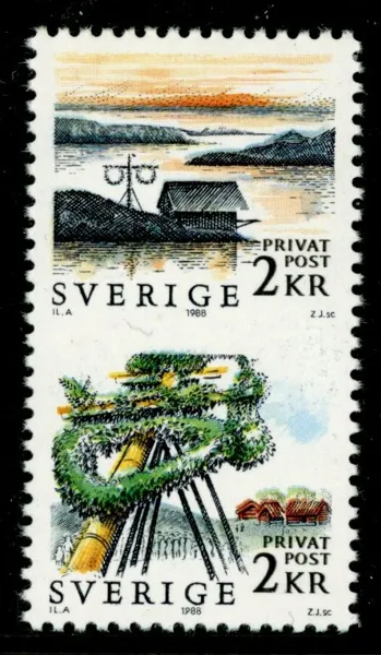 F1507/02. Omkastat par, OTANDAT mellan märkena. Postfriskt, sällsynt!