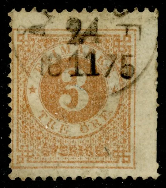 F17. ÅR(ASL)ÖF 24.11.1875. Stämpelraritet (Postal 6000 kr), dock defekt märke