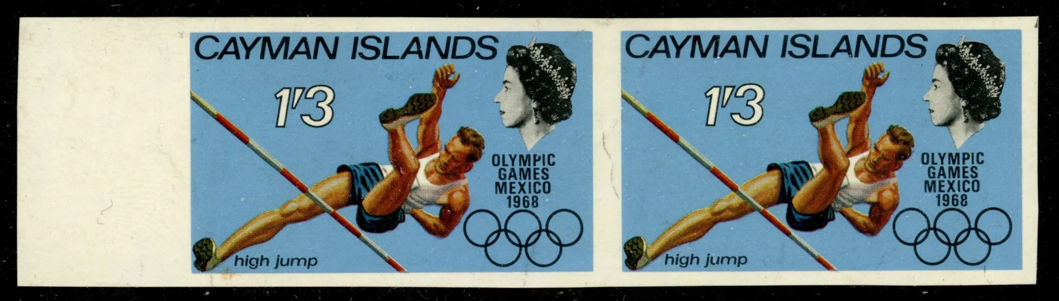CAYMAN ISLANDS. Mi202. Otandat provtryck i par, postfriskt.