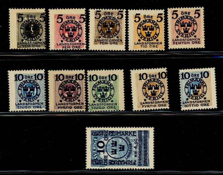 F115-25. Ostämplad serie (flera mellanvalörer är xx). F 3900 kr+