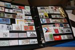 Stor flyttlåda med tre samlingar/partier: CEPT-samling på blad + helark (Mi över €1000 enl inl), parti ISRAEL xx/stpl i låda med mängder av frimärken, samt samling tyska förstadagsblad (ETB) + album.