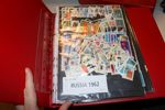 RYSSLAND/SOVJET. Låda med tre album; 1962-69 (Mi €750), 1992-2002 (€750), helark 1992-96 (€240). Även plastficka xx ej räknat. Mycket material!