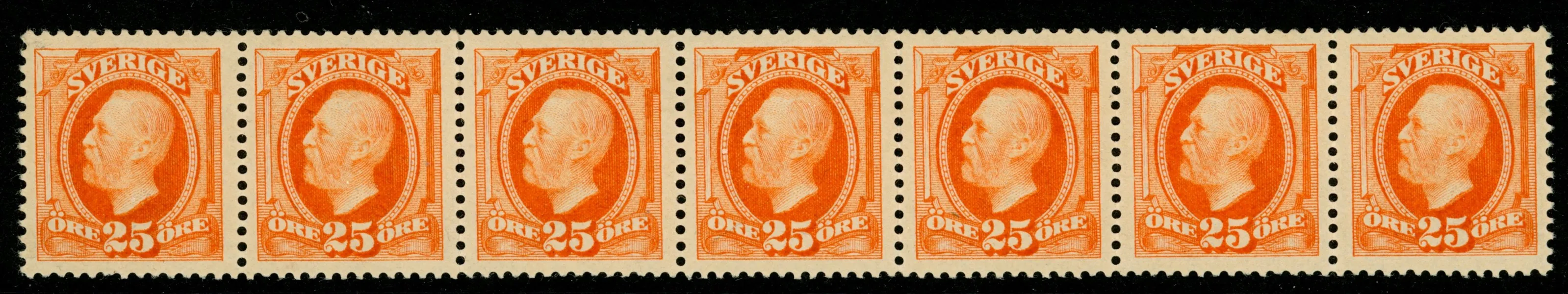 F67. Postfriskt 7-strip. F 4550 kr
