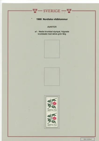 Parti varianter 1960-tal på tio monterade blad. Mest på postfriska märken.