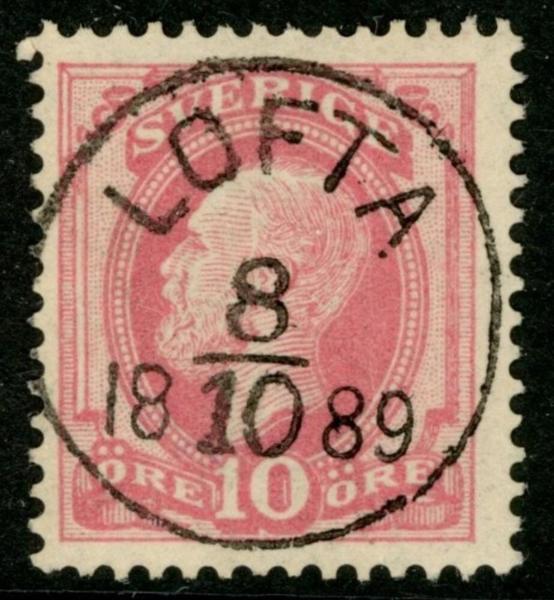 F45. LOFTA 8.10.1889. Knivskarp lyxstämpel!