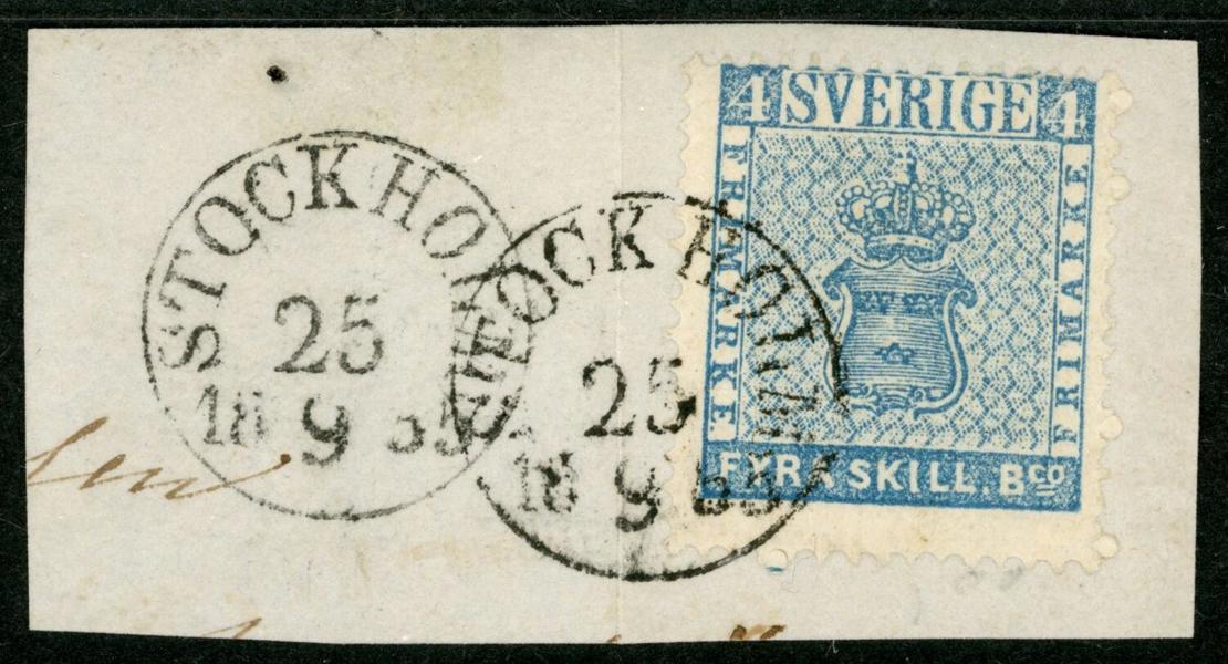 F2a1. STOCKHOLM 25.9.1855. Fräscht ex på ett litet klipp (nsc).