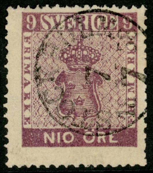 F8a. STOCKHOLM 7.7.1858. Trevligt ex med mkt tidig avstämpling. F 3000 kr