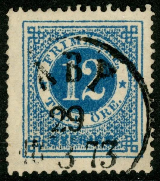 F21. ÅBY 29.3.1873. Härligt kraftig färg, men tyvärr sämre tandning på vänster sida.