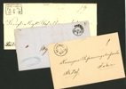 Förfilateli. Lot 10 brev 1830-70-tal, bl.a. Westerås bågstämpel 1834, Mariestad 4-kant 1842.