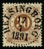 F47f. HELSINGBORG 17.1.1891. Mycket vackert ex. En kort tandspets nedtill.