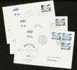 F521. Lot tre FDC (Sv, Nor, Dan) med likadan vinjett.